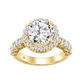14K YELLOW GOLD 4 1/2CT ROUND DIAMOND LADIES RING (CENTER STONE ROUND DIAMOND 3CT)