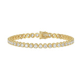 14K YELLOW GOLD 5.00CT ROUND DIAMOND LADIES BRACELET