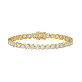 14K YELLOW GOLD 7.00CT ROUND DIAMOND LADIES BRACELET