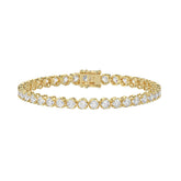 14K YELLOW GOLD 7.00CT ROUND DIAMOND LADIES BRACELET