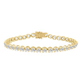 14K YELLOW GOLD 9.00CT ROUND DIAMOND LADIES BRACELET