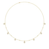 14K YELLOW GOLD 1.00CT ROUND/PEAR DIAMOND LADIES NECKLACE