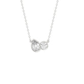 3/4CT White Gold 10K Collection Linked Hearts Two-Stone Diamond Fashion Ladies Necklace Round & Pear Cut Diamond (Color F-G -Clarity VS1/VS2)