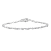 Ladies Bracelet 10K White Gold 2.00Ct Round Lab Grown Diamond (Color F-G -Clarity Vs1/Vs2)