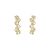 Elegant Ladies 10K Yellow Gold 3/4CT Round Lab Grown Diamond Fancy Hoop Earrings (Color F-G -Clarity VS1/VS2)