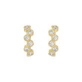 Elegant Ladies 10K Yellow Gold 3/4CT Round Lab Grown Diamond Fancy Hoop Earrings (Color F-G -Clarity VS1/VS2)