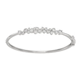 14K White Gold Ladies Fashion Bangle 1 3/4Ct Round Cut Diamonds (Color F-G -Clarity Vs1/Vs2)