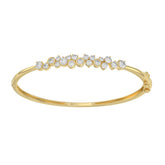 14K Yellow Gold Ladies Flexible Bangle 1 3/4CT Round Cut Diamonds (Color F-G -Clarity VS1/VS2)