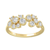 Classic 10K Yellow Gold Round Lab Grown Diamond Ladies Fashion Ring 3/4Ct (Color F-G -Clarity Vs1/Vs2)