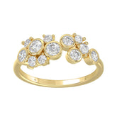 Classic 10K Yellow Gold Round Lab Grown Diamond Ladies Fashion Ring 3/4Ct (Color F-G -Clarity Vs1/Vs2)