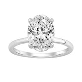 14K WHITE GOLD 3.00CT OVAL/ROUND DIAMOND LADIES RING (CENTER STONE OVAL DIAMOND 3.00CT)