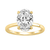 14K YELLOW GOLD 3.00CT OVAL/ROUND DIAMOND LADIES RING (CENTER STONE OVAL DIAMOND 3.00CT)