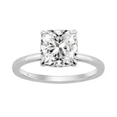14K WHITE GOLD 3.00CT ROUND/CUSHION DIAMOND LADIES RING (CENTER STONE CUSHION DIAMOND 3CT)