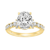 Elegant 14K Yellow Gold Multi Shape Diamond Ladies Ring 2 3/4Ct Oval Marquise Round Bridal Engagement Ring 2Ct Oval Center Stone (Color F-G -Clarity Vs1/Vs2)