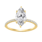 14K YELLOW GOLD 1 3/4CT MARQUISE/ROUND DIAMOND LADIES RING (CENTER STONE MARQUISE DIAMOND 1 1/2CT)
