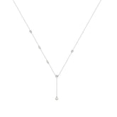 10K White Gold Diamond & Pearl Necklace For 1/2Ct Round Diamond Elegant Drop Necklace, Classic Ladies Fine Jewelry (Color F-G -Clarity Vs1/Vs2)