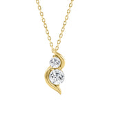 Elegant 14K Yellow Gold Ladies Pendant With 1.00Ct Round Diamonds In A Timeless Two-Stone Design. Complete With Chain And Perfect For Gifting.