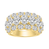 14K Yellow Gold 5 1/3Ct Oval Diamond Cluster Ring For Women Luxury Statement Fashion Ring (Color F-G -Clarity Vs1/Vs2)