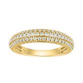 Luxury 14K Yellow Gold 1/2Ct Round Diamond Band For Women Elegant Wedding Or Anniversary Ring