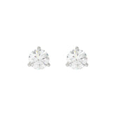 14K White Gold 2.00CT Round Brilliant Diamond Solitaire Stud Earrings for Women Fine Jewelry