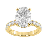 Luxury 14K Yellow Gold 5.00Ct Oval Diamond Engagement Ring With Hidden Halo And Round Diamonds 4.00Ct Oval Center Stone (Color F-G -Clarity Vs1/Vs2)