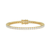 LADIES BRACELET 5CT ROUND DIAMOND 14K YELLOW GOLD