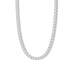 14K WHITE GOLD 4 3/4CT 18" ROUND DIAMOND LADIES TENNIS NECKLACE