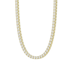 14K YELLOW GOLD 4 3/4CT 18" ROUND DIAMOND LADIES TENNIS NECKLACE