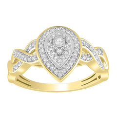 LADIES RING 0.15CT ROUND DIAMOND 10K YELLOW GOLD