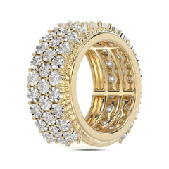 MEN'S BAND 2.00CT ROUND DIAMOND 10K YELLOW GOLD