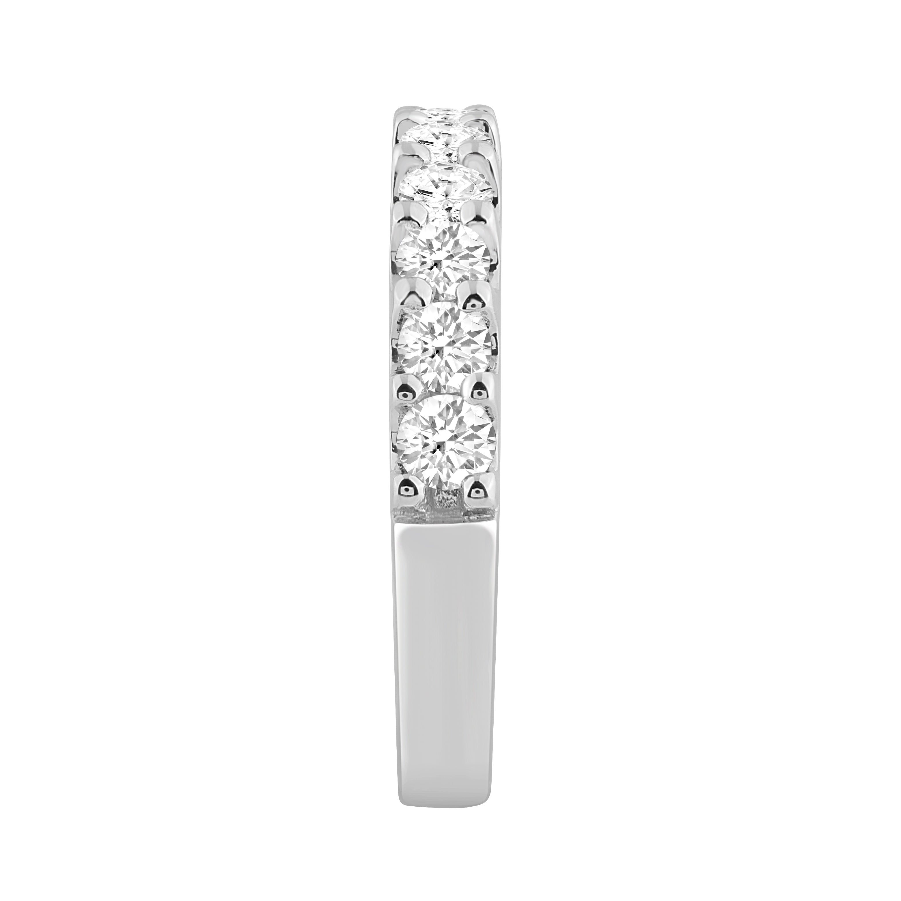 LADIES BAND 1.00CT ROUND DIAMOND 14K WHITE GOLD