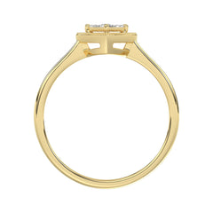10K Yellow Gold Heart Diamond Ring For Women 0.10Ct Round Diamond Heart Ring