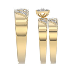 LADIES TRIOS SET 0.33CT ROUND DIAMOND 10K YELLOW GOLD
