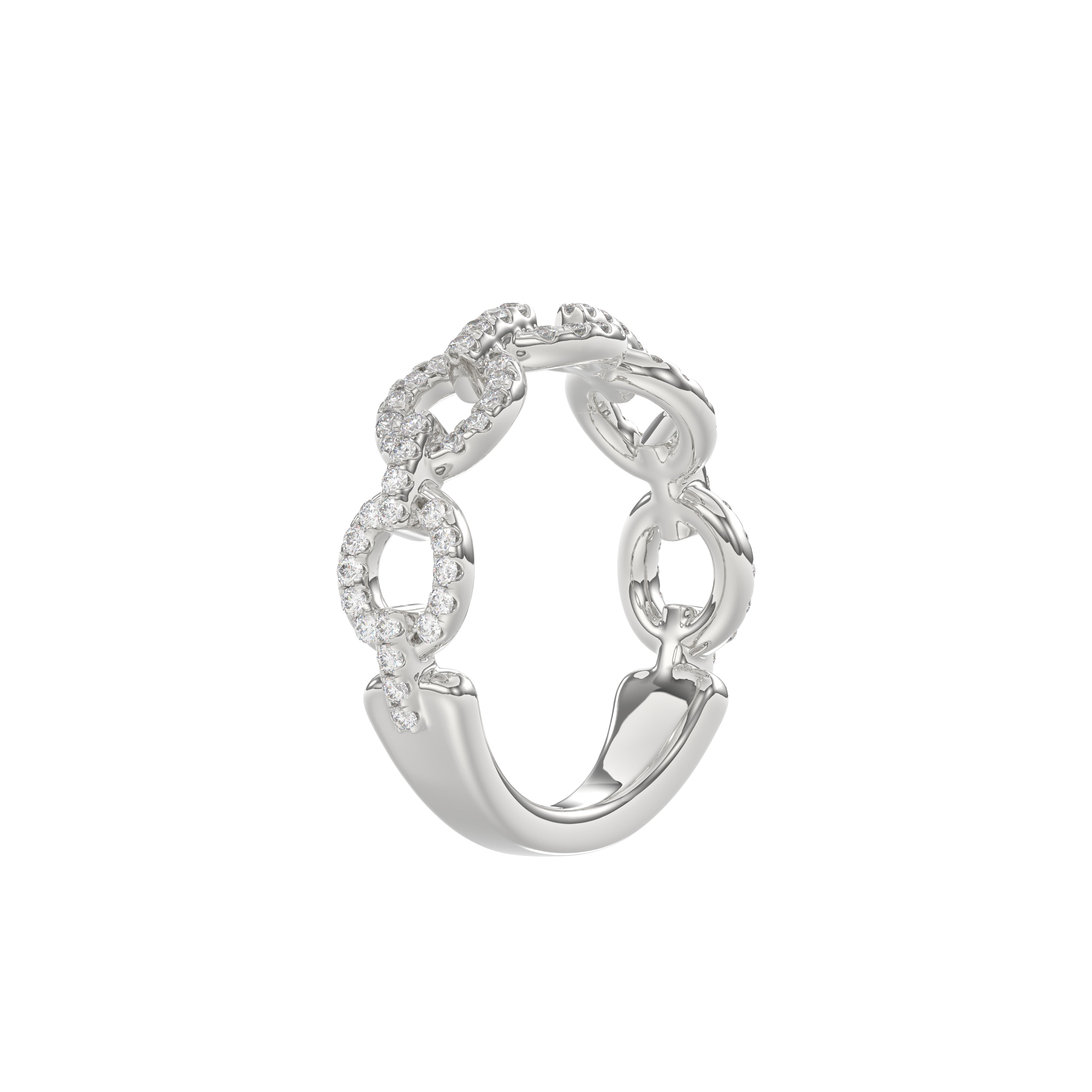 LADIES BAND 0.33CT ROUND DIAMOND 14K WHITE GOLD