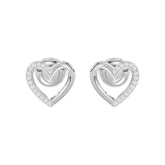 LADIES EARRINGS 0.10CT ROUND DIAMOND 14K WHITE GOLD