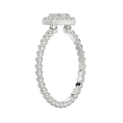 Ladies 0.10Ct Round Diamond Halo Heart Ring Sterling Silver Stylish Women�S Engagement & Promise Ring