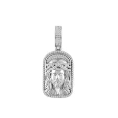 Sterling Silver Men'S 0.33CT Round Diamond Jesus Face Charm Pendant Religious Faith Jewelry For Men