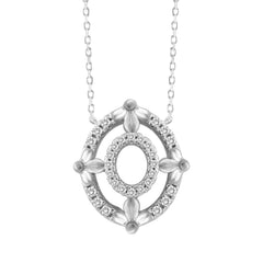 LADIES NECKLACE 0.16CT ROUND DIAMOND 10K WHITE GOLD