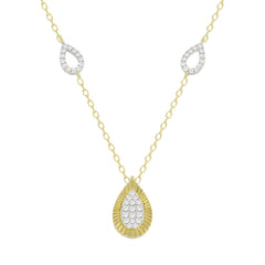 LADIES NECKLACE 0.25CT ROUND DIAMOND 10K YELLOW GOLD