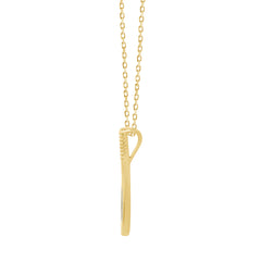 LADIES PENDANT WITH CHAIN 0.20CT ROUND DIAMOND 10K YELLOW GOLD