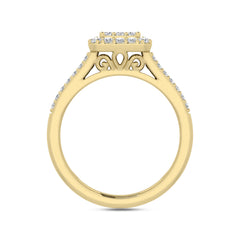 LADIES RING 1.00CT ROUND/BAGUETTE DIAMOND 10K YELLOW GOLD