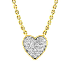 LADIES NECKLACE 0.15CT ROUND DIAMOND 10K YELLOW GOLD