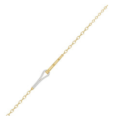 Stylish 10K Yellow Gold Diamond Bangle For Women With Sparkling 0.33 Ct Round Diamonds. A Modern And Elegant Fine Jewelry