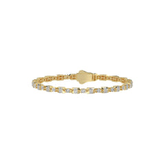 Elegant 10K Yellow Gold Ladies Bracelet With 0.33 Ct Round Diamonds. A Graceful And Minimal Fine Jewelry Design Perfect For Gifting.