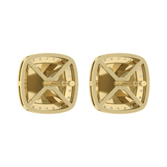 �Ladies Nugget Halo Fashion Earrings 0.25Ct Round Diamond 10K Yellow Gold � Fashionable Women�S Jewelry Gift
