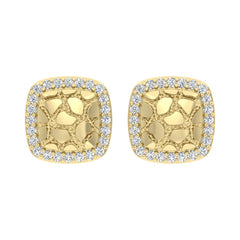 �Ladies Nugget Halo Fashion Earrings 0.25Ct Round Diamond 10K Yellow Gold � Fashionable Women�S Jewelry Gift