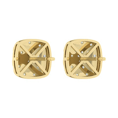 �Ladies Nugget-Fashion Earrings 0.15Ct Round Diamond 10K Yellow Gold � Elegant Women�S Fashion Jewelry Gift