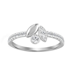 Elegance Ladies Round Diamond Cluster Fashion Ring In 10K White Gold � Marquise Design