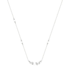Elegant 14K White Gold Ladies Necklace With Pearl Centerpiece And Round Diamond Accents 0.16Ct. Perfect For Everyday Elegance Or Gifting.