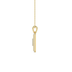 10K Yellow Gold letter 'K' Fashion Pendant With Chain - 0.20 CT Round Diamond Ladies Jewelry Gift